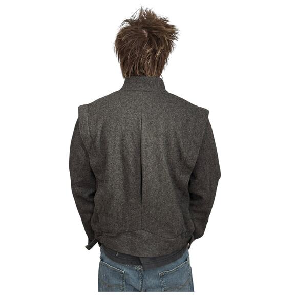 Vintage The American Male 100 % wool gray jacket stand collar size 40 medium - Picture 3 of 17